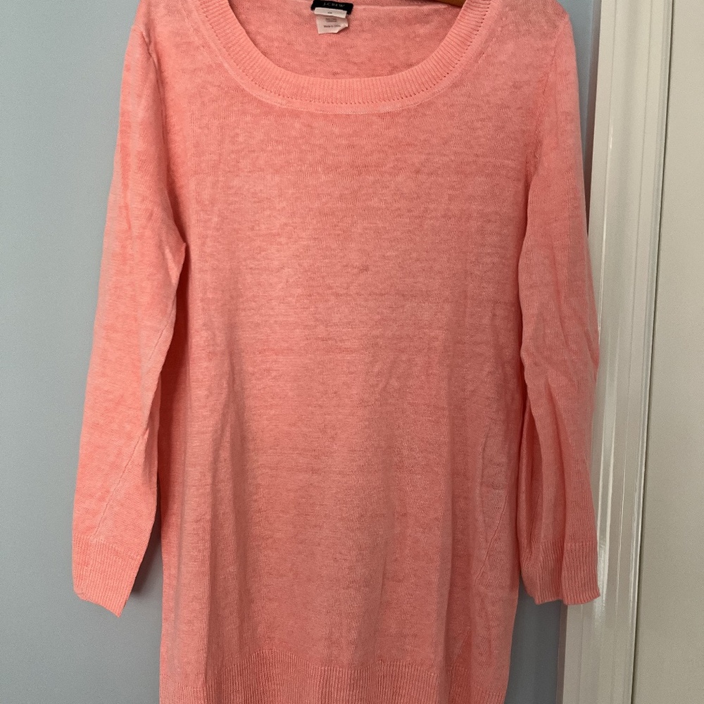 J.Crew 100% Linen Tissue Neon Sweater